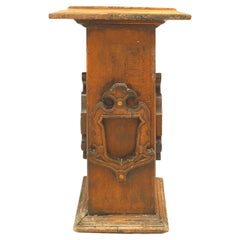 Hand-Carved English Renaissance Oak Lectern, Square Base, Circa 1890