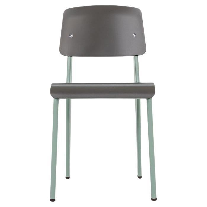 Nuevo en caja Jean Prouve para Vitra Sillas de comedor SP Standard en verde con asiento gris en venta