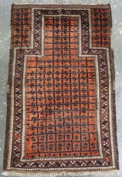Tapis antique Baluch Pryer, région du Khorassan, vers 1900