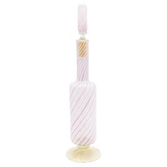 Carafe italienne Murano rose et blanc
