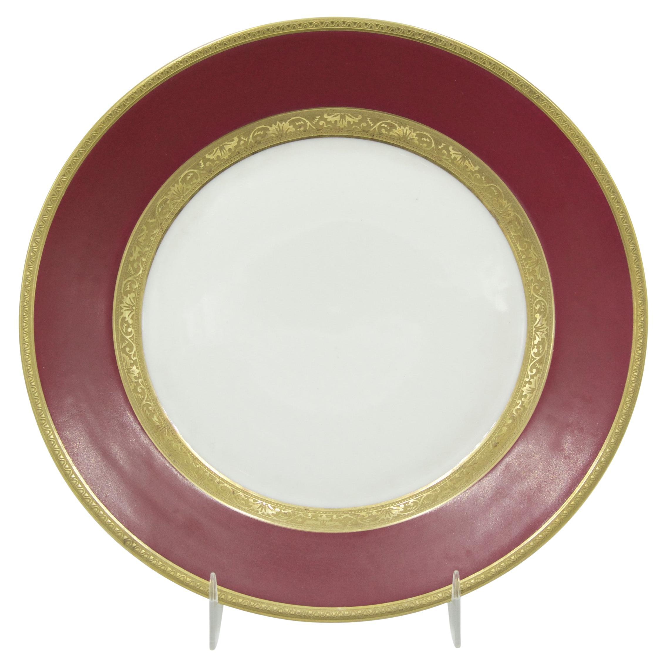 Set of 12 French Victorian Limoges Porcelain Plates