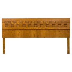 Lane Furniture Amerikanische Mitte des Jahrhunderts kubistischen Blond Wood Kopfteil