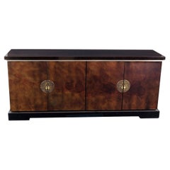 American Mid-Century Modern Sideboard, Lacquered with Brass Trim, 1960