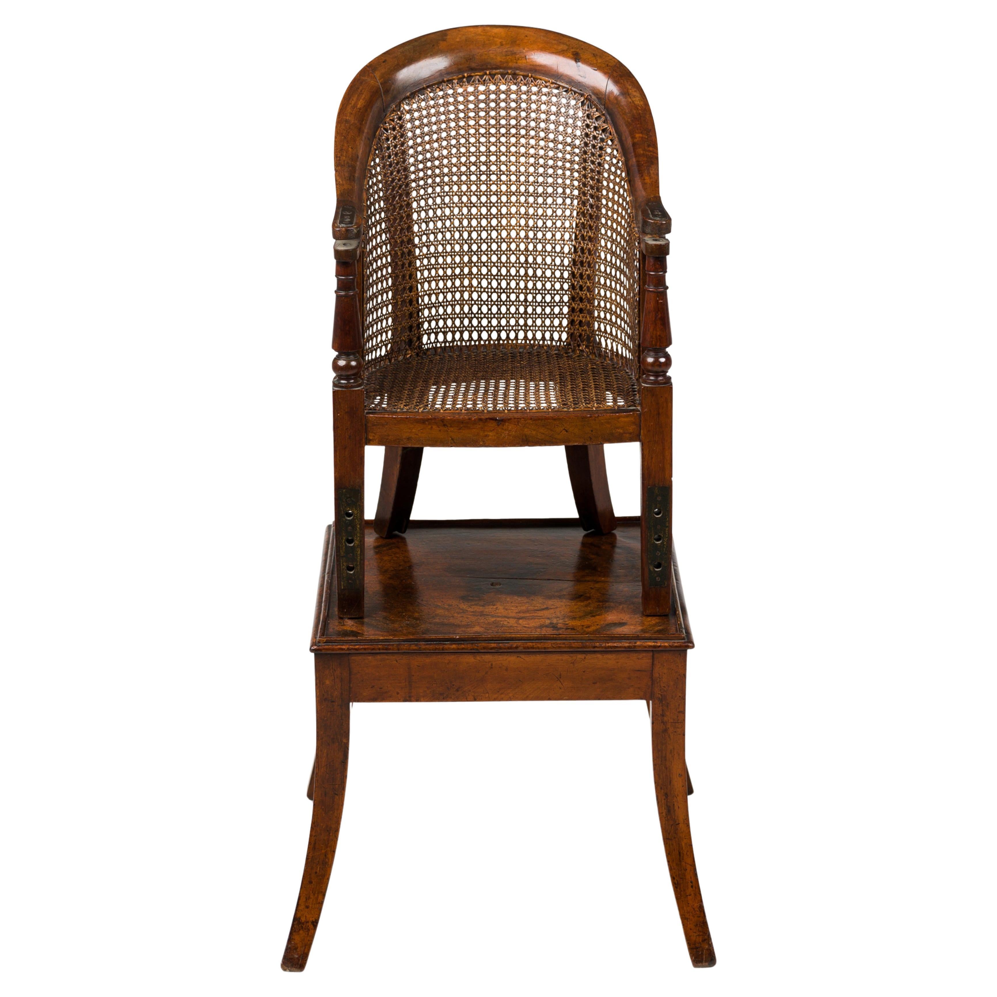 English Regency Caned Child's Chair on Stand
