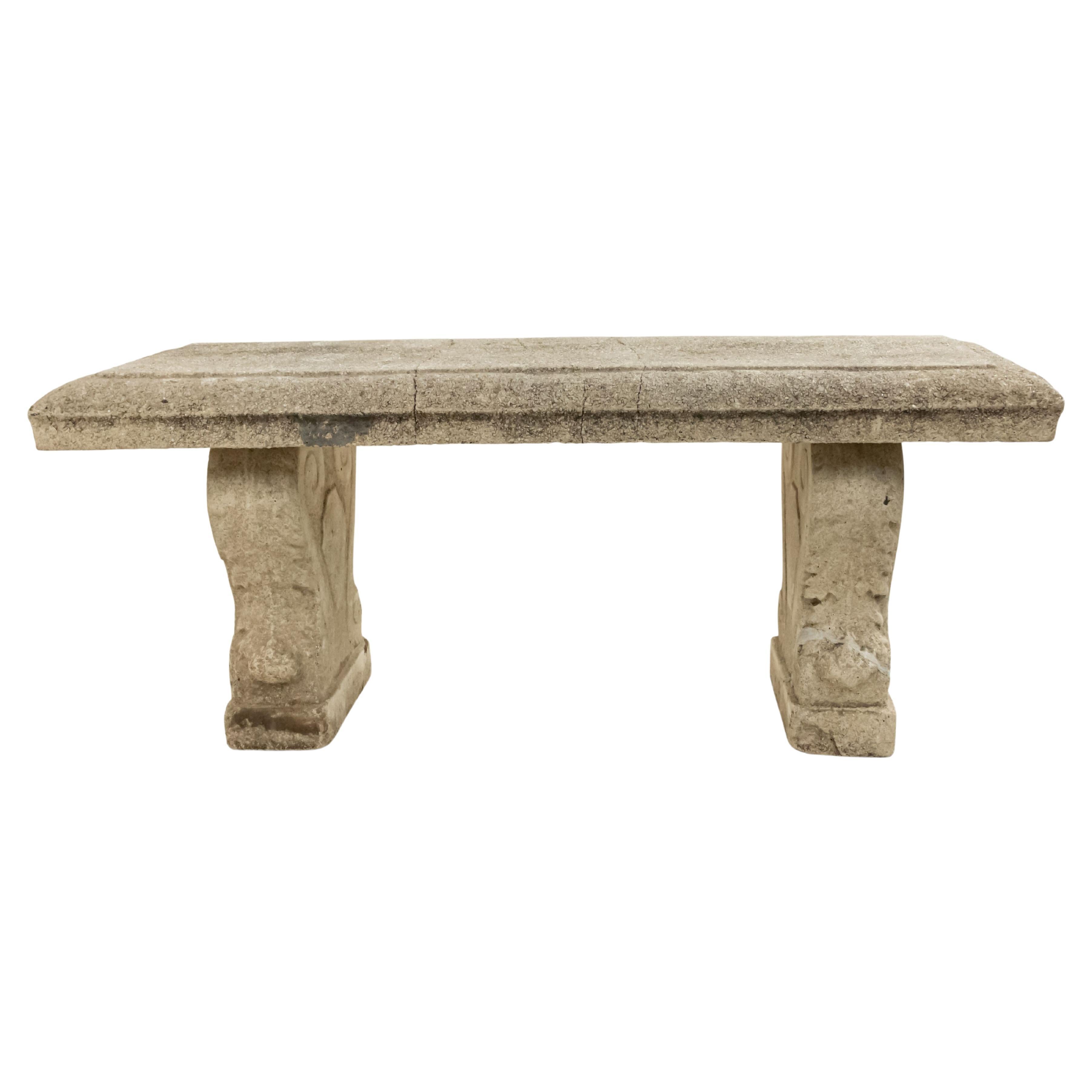Outdoor Concrete Scroll Bench