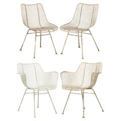 Set of 6 Russell Woodard "Sculptura" Metal Dining Chairs, 2 with Arms, 4 Sides