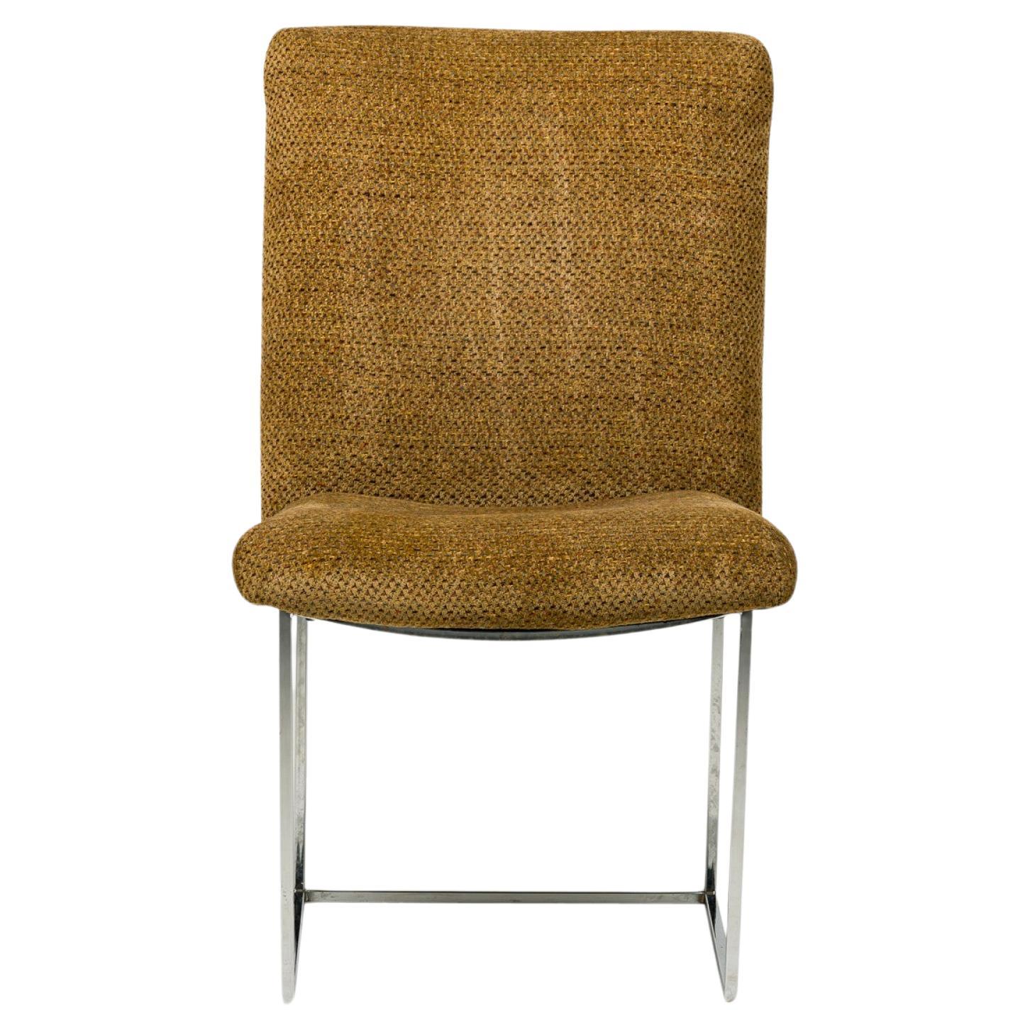 Milo Baughman „Captain“ Esszimmerstuhl, silbernes Gestell, um 1955 im Angebot