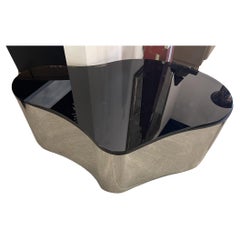 Importante Tavolo a forma libera Karl Springer in acciaio inox lucido