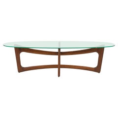Adrian Pearsall for Craft Associates 'Bowtie' Glass Top Walnut Cocktail Table