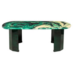 Table basse moderne américaine du milieu du siècle dernier en résine jaune et verte