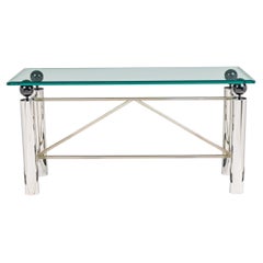 Amerikanischer moderner Konsolentisch aus Chrom und Glas, Brueton, 1960er Jahre