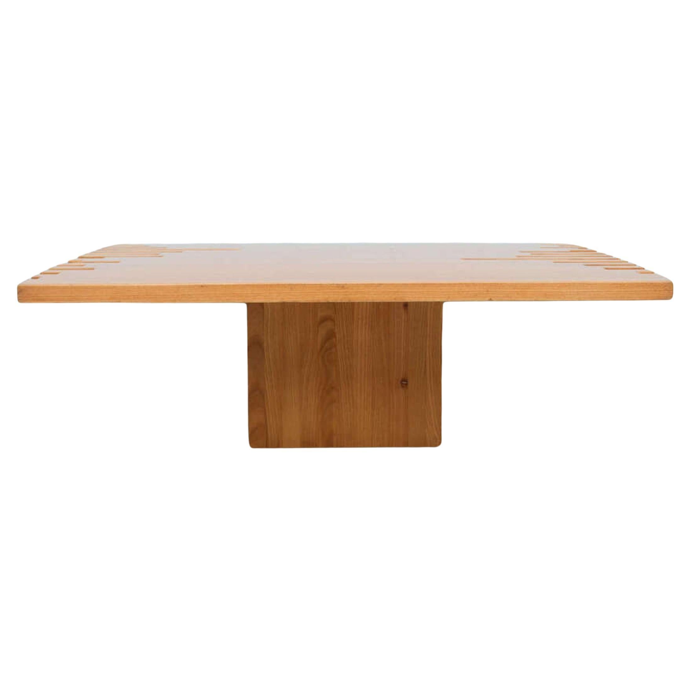 Giovanni Michelucci Italian Mid-Century Low Plank Top Coffee Table (Table basse à plateau en bois)