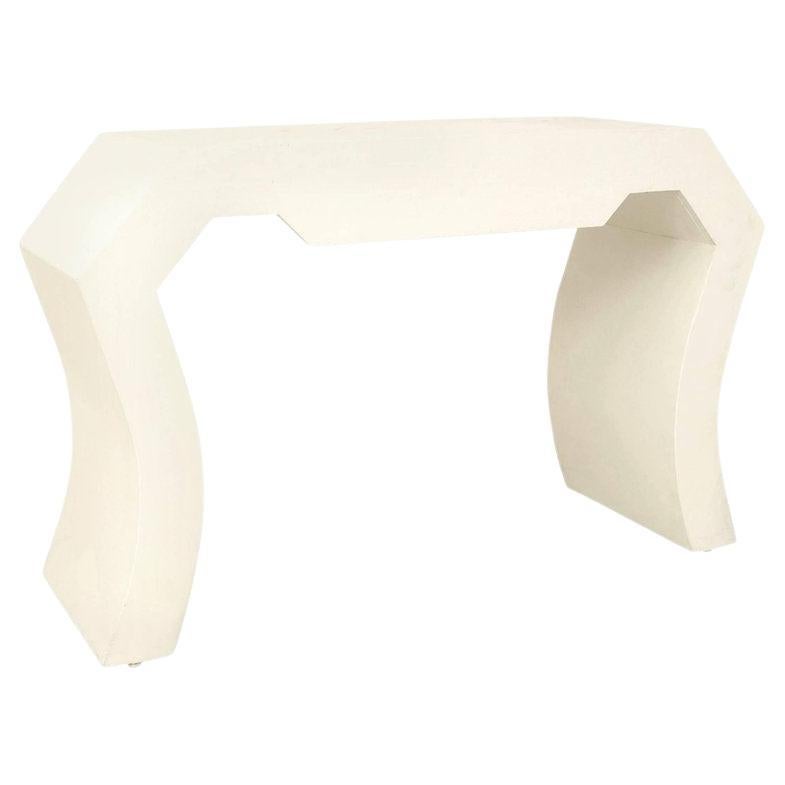 Karl Springer American Mid-Century White Painted Console Table