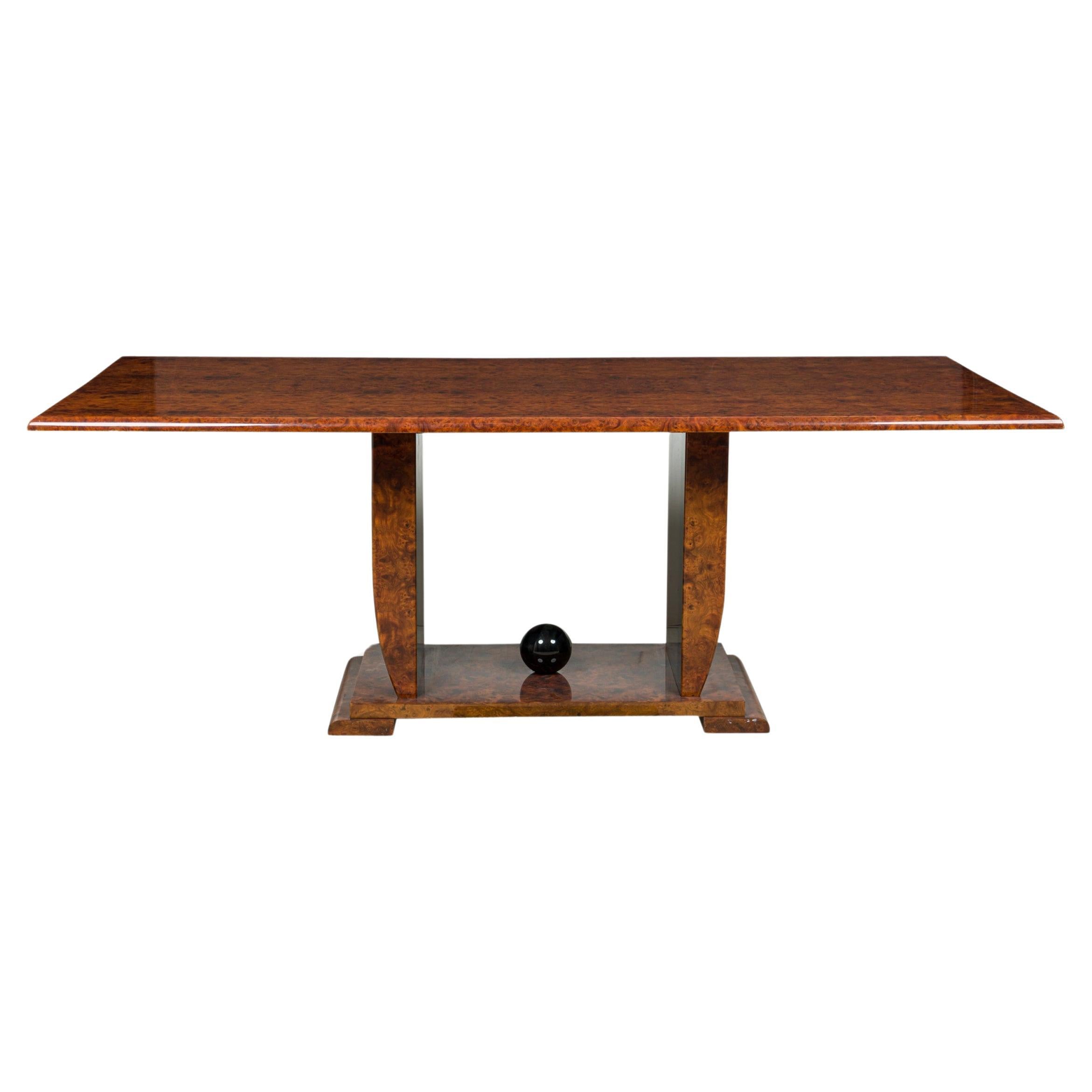 Table de salle à manger en bois de ronce de Karl Springer American Mid-Century Modern