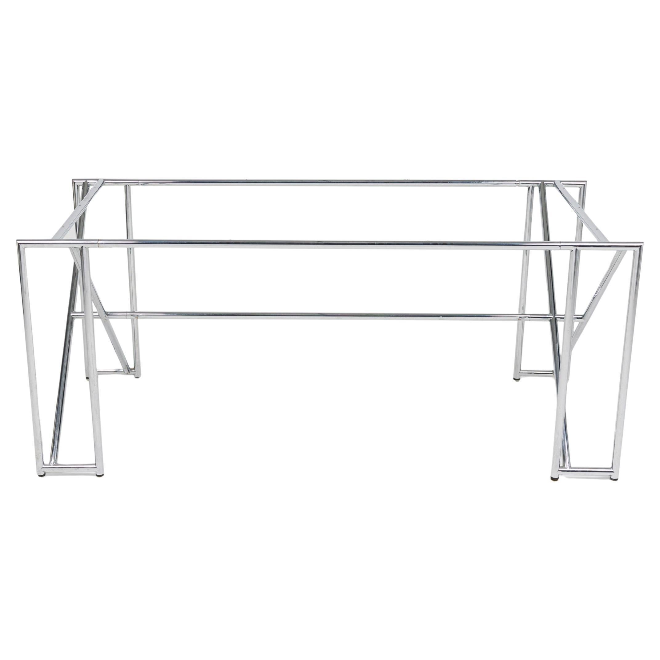 Telaio da tavolo a forma di "X" in cromo lucido di Eileen Gray, metà secolo, moderno americano