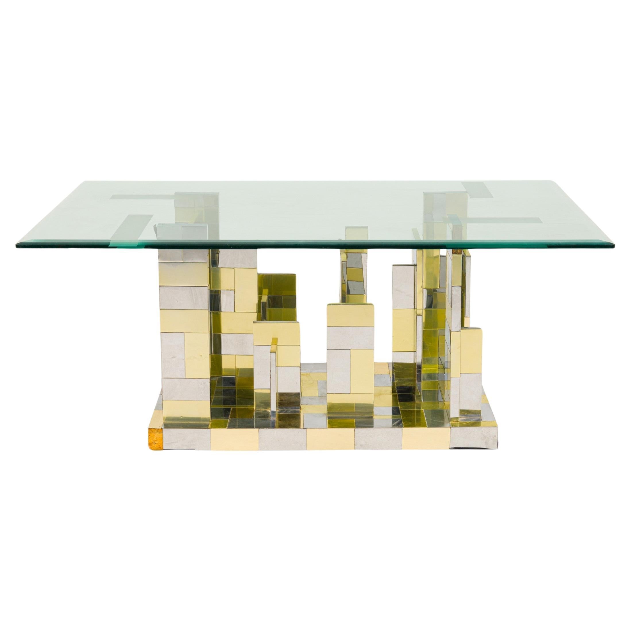 Paul Evans Chrome & Brass Plated Cityscape Dining Table Base