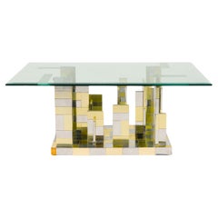 Paul Evans Chrome & Brass Plated Cityscape Dining Table Base