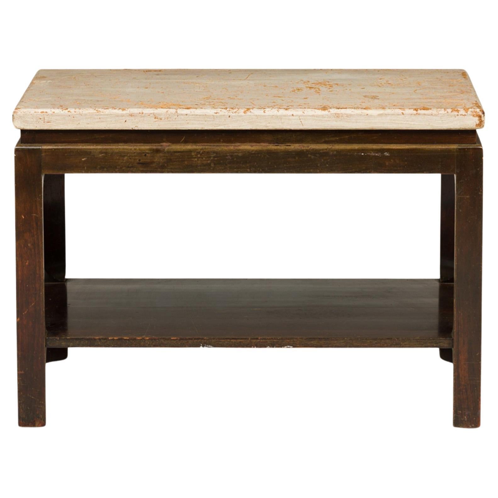 Paul Frankl para Johnson Furniture Company Mesa auxiliar y auxiliar de corcho y caoba en venta