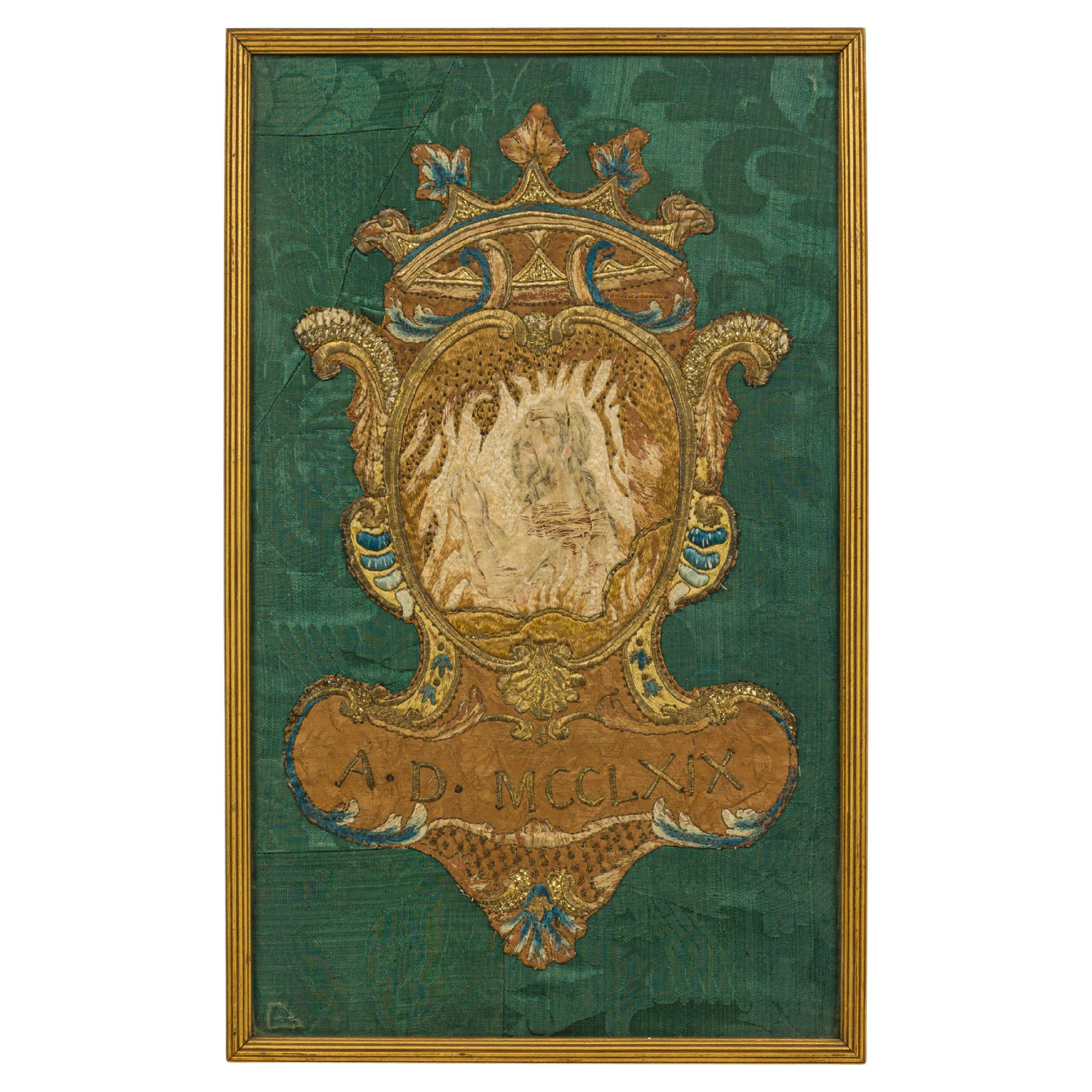 Tapisserie brodée encadrée, style Renaissance, italienne, XXe siècle en vente