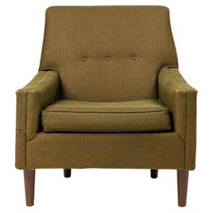 American Mid-Century Greenish Brown Upholstered Armchair