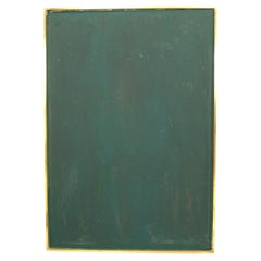 Tableau d'affichage en cuir vert avec cadre en laiton, fabriqué à la main, style champêtre