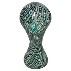 Italian Murano Blue and White Glass Paperweight