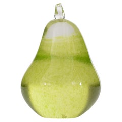 Green Glass Pear Paperweights