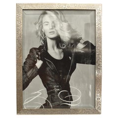 Victorian Sterling Silver Picture Frame, Etched Design, Circa 1890
