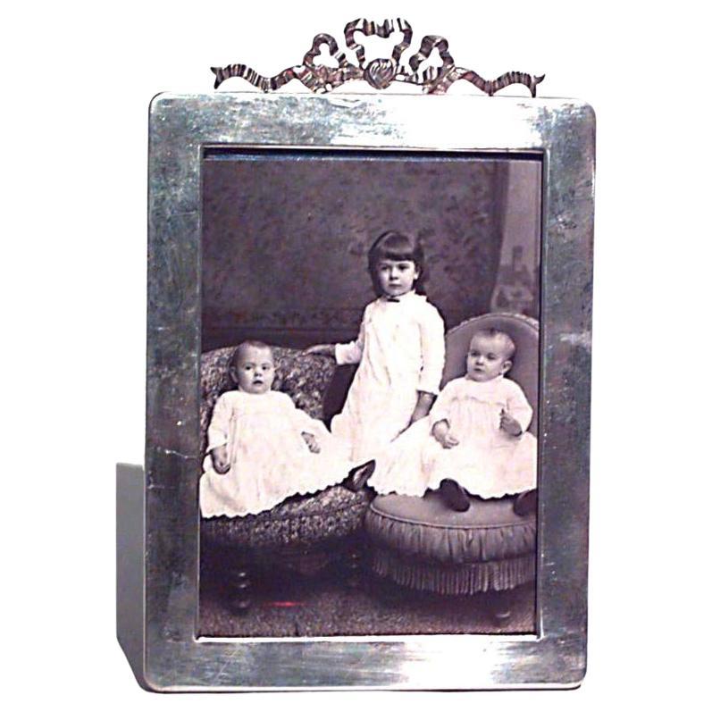 English George VI Sterling Silver Picture Frame, Hand-Crafted, 1948 For Sale