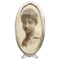 Victorian Silver Oval Picture Frame, Hand-Crafted, Circa 1890, UK