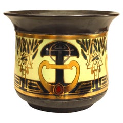 English Arts and Crafts Ceramic Gilt Pot