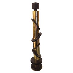 Robert Lee Morris Petite Tower Sculpture, Ebony & Brass, 1980s