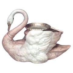 English Victorian Royal Worcester Porcelain Swan Vase