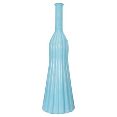 Vaso scandinavo a bocciolo azzurro di metà secolo