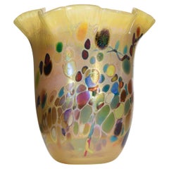 Vase d'art Hankerchief jaune soufflé à la main