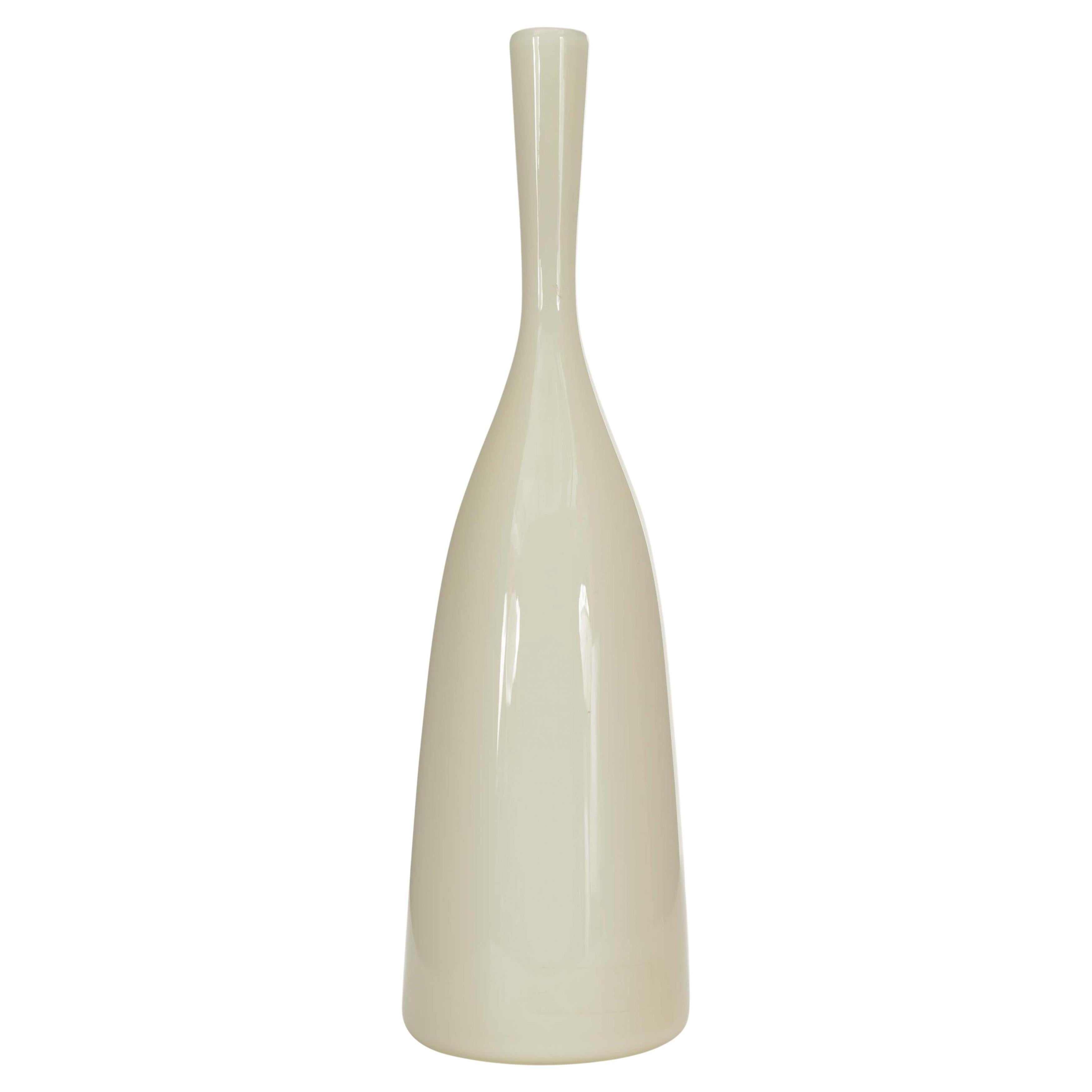 Scandinavian Mid-Century White Glass Bud Vase