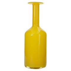 Danish Mid-Century Modern Holmegaard Yellow Glass Vase