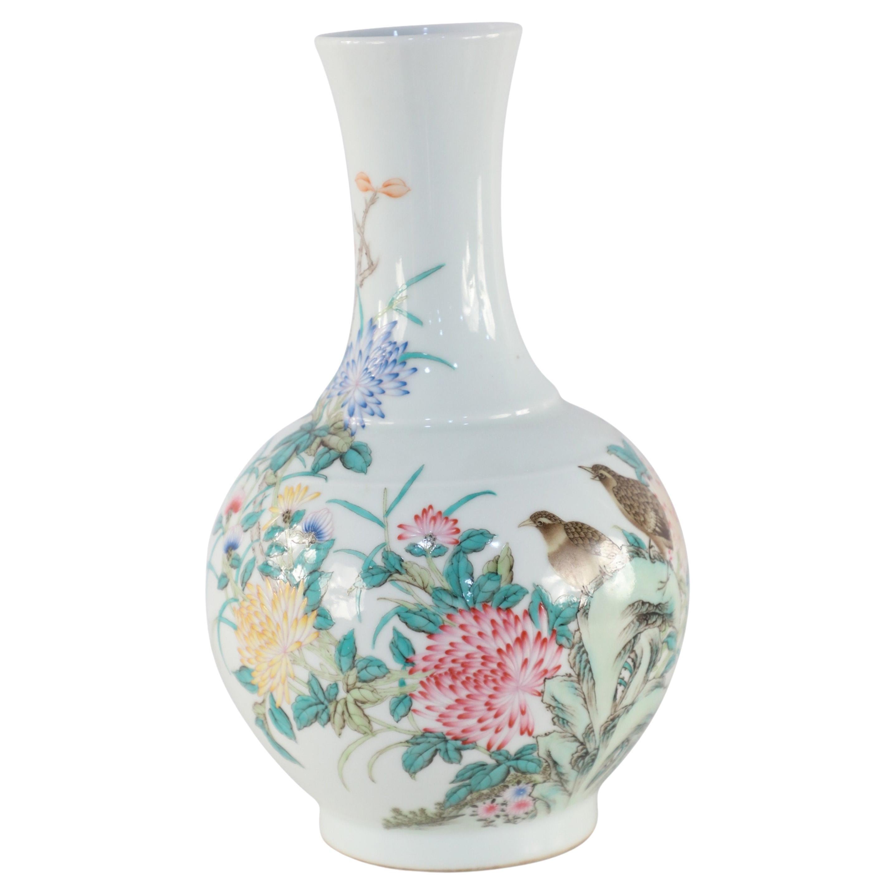 Chinese Qing Dynasty Porcelain Vases, Qianlong Style, Circa 1850