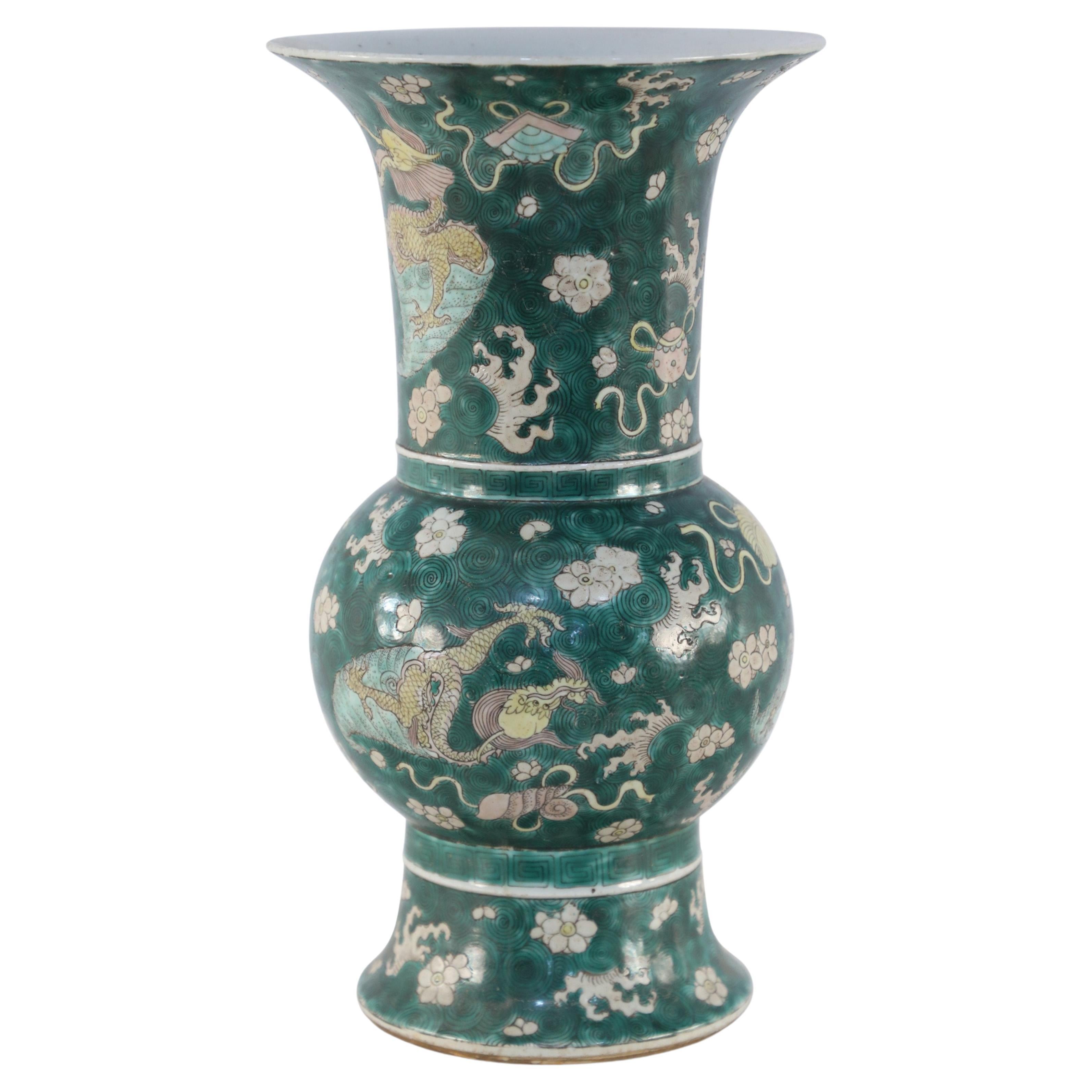 Vaso di porcellana cinese Jingdezhen a coda di fenice tricolore