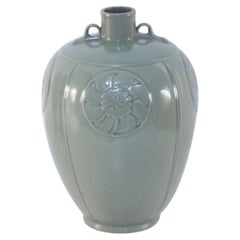 Chinese Gray Incised Meiping Porcelain Vase