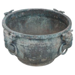Antique Chinese Han Dynasty-Style Patinated Bronze Pot, 20th Century