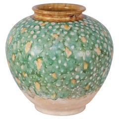 Antique Chinese Tang Dynasty-Style Sancai Glazed Porcelain Vase, 10
