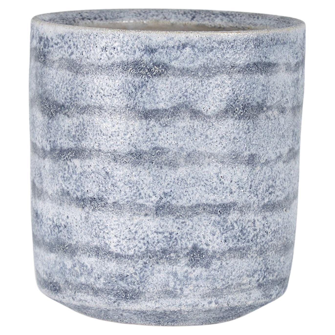 Gary Dipasquale Contemporary Vaso piccolo a righe grigie testurizzato