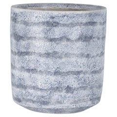 Gary DiPasquale Contemporary Small Thrown Textured Gray Striped Vase
