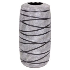 Gary DiPasquale Contemporary Thrown Ceramic Tall Textured Gray and Black Vase
