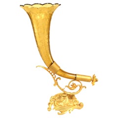 Antique French Victorian Amber Crystal Vase