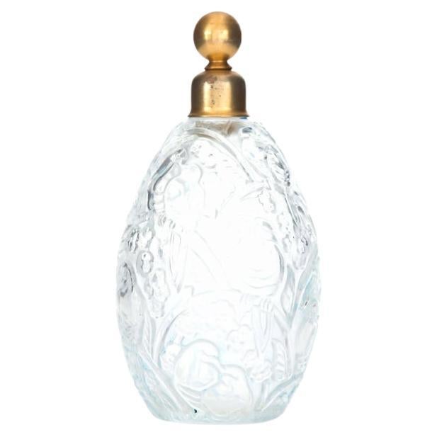 Bottiglia di profumo in vetro smerigliato Art Deco francese