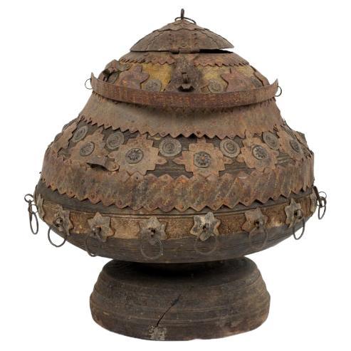 5 Anglo-Indian (19th Century) Round Canisters with a moveable top opening (various sizes) (PRICED EACH)