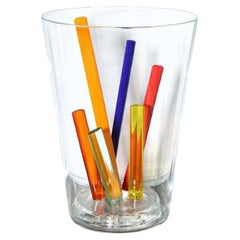 Attribué à Ettore Sottsass, Centre de table, vase ou sculpture en verre