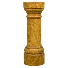 Neoclassical Faux Siena Marble Painted Pedestals, Ceramic, Circa 1850